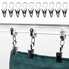 10Pcs Stainless Steel Hanging Hook Silver Curtain Buckle Crocodile Clip