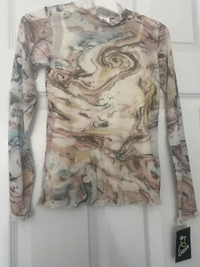 NWT ART CLASS GIRLS RUFFLE MOCK NECK LONG SLEEVE MESH TOP WITH CAMISOLE MED 7/8 - Picture 1 of 6