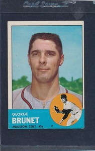 1963 Topps #538 George Brunet Colt 45s EX 63T538-90316-3
