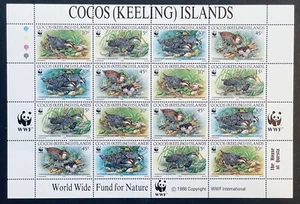 COCOS ISLANDS WWF BUFF BANDED RAIL BIRD STAMPS SHEET 1992 MNH WILDLIFE FAUNA - Picture 1 of 1