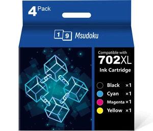 4PK 702XL T702XL Ink Cartridges For Epson WorkForce WF-3720 WF-3730 3733 Printer - Picture 1 of 9