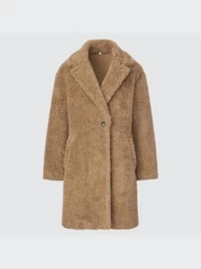 UNIQLO Beige Teddy Coat - Picture 1 of 4