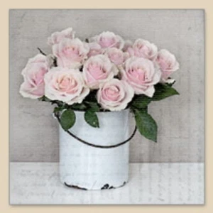 3 Servietten ~ Rosen im Blecheimer Sagen Vintage Design Shabby - Bild 1 von 1