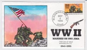 TurtlesTradingPost- Marines at Iwo Jima 1995 #2981a FDC- Collins Hand Painted - Picture 1 of 1