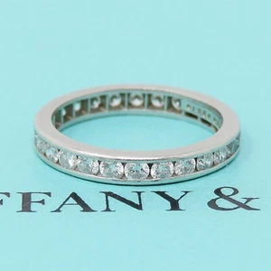 NYJEWEL Tiffany & Co. Platinum 1ct Channel Eternity Diamond Band Ring W. Paper - Picture 1 of 4