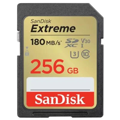 SanDisk Extreme SDHC card 180MB s UHSI U3 V30 256GB  SDSDXVV-256G-GNCIN - Image 1 of 4