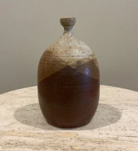 Mid Century Speckle Glaze Stoneware Pottery Vase Impressed Mark - Picture 1 of 12