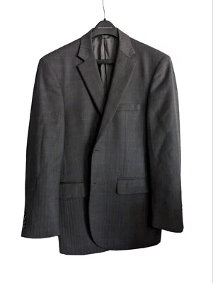 Pronto Uomo Sport Coat jacket 100% Wool Brown Windowpane Men's 42R - Image 1 of 4