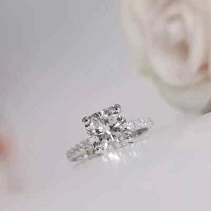 Certified 2.5ct Natural VS1/White Diamond Ring 925 Sterling Silver Women Jewelry - Picture 1 of 7