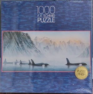 NEW/Sealed 1992 FX Schmid Exquisit 1000Pc Puzzle - Orca Whales - Germany - Picture 1 of 4