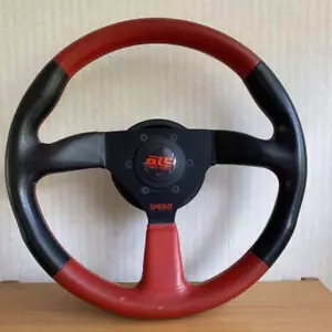 ATC SPRINT Steering Wheel Red Black Leather Red Stitch Horn Button JDM - Picture 1 of 11