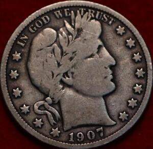 1907-D Denver Mint Silver Barber Half Dollar