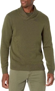 Goodthreads Pullover groß hoch oliv weich Baumwollschal Pullover gerippte Manschetten Saum - Bild 1 von 4