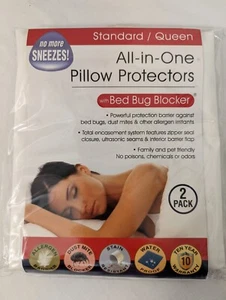 Pillow Saver All-in-One PILLOW Protectors Bed Bug Blocker Standard Queen 2 Pack - Picture 1 of 6