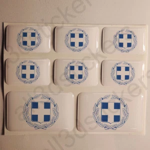 Sticker Greece Resin Domed Stickers Greece Coat of Arms 3D Vinyl Adhesive Car - Bild 1 von 1