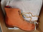 Womens Orange Suede Boots Stylish Size 8US 39EU Cute Bootie Handmade in Portugal