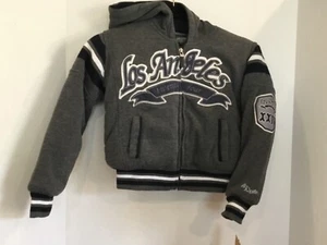 NWT MAXXSEL Los Angeles 24 Team Sports Quilted Knit Gray Jacket Childs 4 XS - Picture 1 of 2