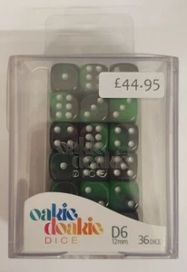 Oakie Doakie DICE - Glow In The Dark, Biohazard (36 D6 Dice, 12mm) - Picture 1 of 3