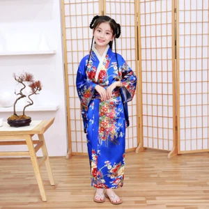 Girl Children's Kimono Japanese Bathrobe Girl Princess Performance Dress Gown - Picture 1 of 24