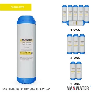 (1-6 Pack) 10" Hardness Reduction Water Softening Cation Resin Filters for WH - Picture 1 of 12