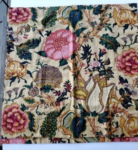 Pair of Pottery Barn Linen-Blend Euro Shams Gorgeous Jacobean Botanical Pattern - Picture 1 of 5