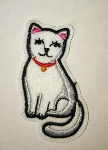 Aufbügler, Aufnäher, sitzende Katze, Bügelbild - Bild 1 von 2