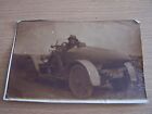 Vintage Photo Woman sitting in Old Car BO-45 Number Plate