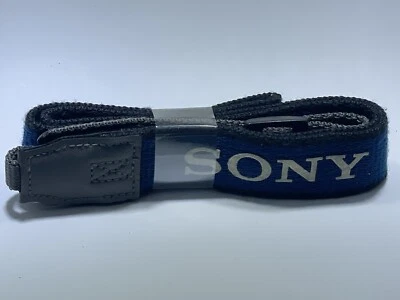 Genuine Sony Blue HandyCam Camera Canvas Neck Shoulder Strap - Image 1 of 2