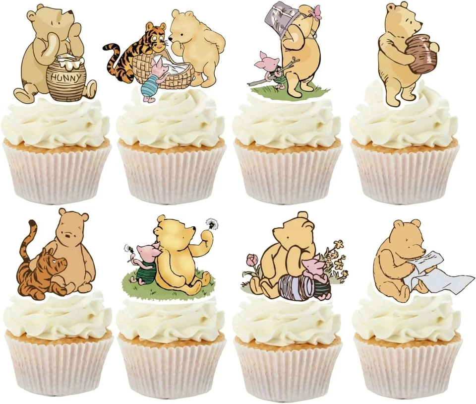 48 Piezas Clásico Winnie Cupcake Toppers Decoración de Pasteles Lindo Pooh Baby Shower Foto 1 de 4