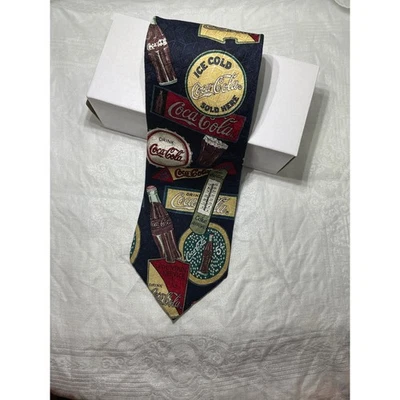 Corbata Coca Cola Corbata de Seda Botellas de Coca-Cola De Colección Hechas en EE. UU. Novedad Para Hombres Foto 1 de 3