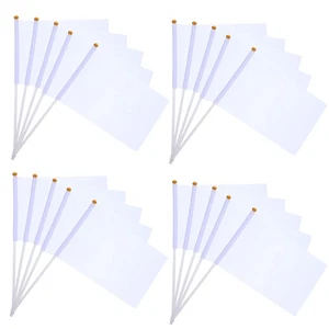 Bandera de árbitro de 20 piezas pequeñas banderas en palos mano blanca - Imagen 1 de 12