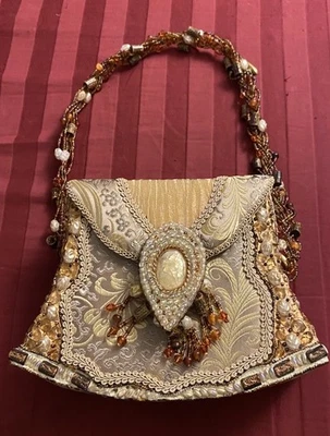MARY FRANCES Original Ornate Handbag Beaded Handle Vintage Gorgeous Bag Retired - Image 1 of 4