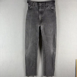 VTG Levi's 505 Jeans Womens 27x28 Straight Leg Distressed Orange Tab USA 90s - Picture 1 of 9