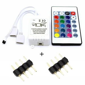 24 Tasten IR Fernbedienung für 3528 5050 12V Box RGB LED Streifen Licht 2 Ausgänge - Bild 1 von 6