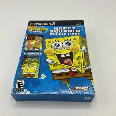 SpongeBob Schwammkopf: Happy Squared Doppelpack (Sony PlayStation 2, 2009) CIB - Bild 1 von 4