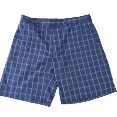 Pantalones Cortos de Golf PGA Tour Talla 36 Azul Blanco A Cuadros Frente Plano Atléticos Informales Pantalones Cortos Foto 1 de 4