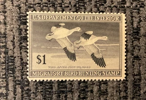 USPS Scott # RW14 1947 $1 Migratory Bird Hunting Stamp Duck Stamp MNH OG  - Picture 1 of 2