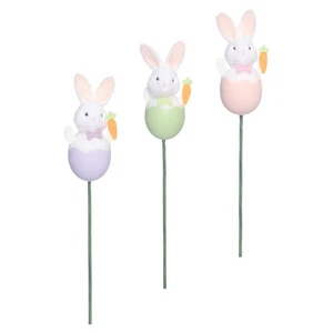  3 Stück Eierschale Hase Ornament Osterzweige Kunststrauß - Bild 1 von 12