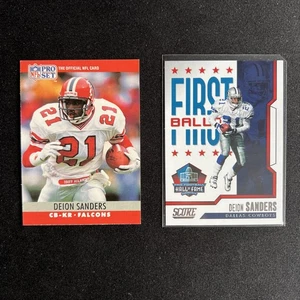 Deion Sanders 2 Card NFL Football Trading Card Lot First Ballot HOF - Picture 1 of 4