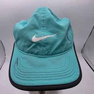 Nike Featherlight Dri Fit Adjustable Blue Black Running Hat Lightweight Hat Cap - Picture 1 of 10