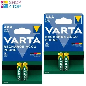 4 VARTA RECHARGE ACCU TELEFON AKKUS AAA LR03 800mAh NiMH 2BL HR03 1,2 V NEU - Bild 1 von 1
