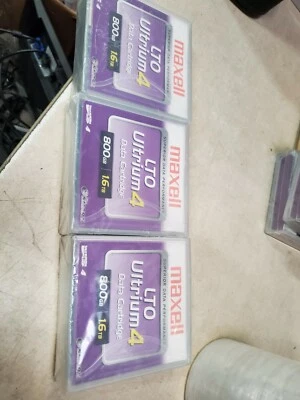Lote de 3 cartuchos de datos nuevos Maxell 183906 LTO Ultrium 4 800 GB / 1,6 TB #t188 Foto 1 de 4