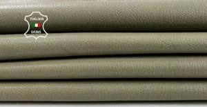 KHAKI ROUGH VEGETABLE TAN Soft Goatskin Leather hides 2 skins 6+sqf 0.8mm #C3986 - Picture 1 of 7