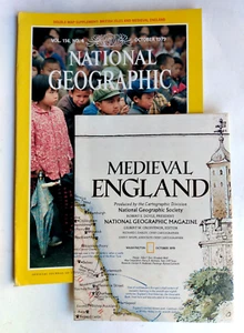 VG 1979 National Geographic Magazine w MEDIEVAL ENGLAND~BRITISH ISLES Map Poster - Picture 1 of 6