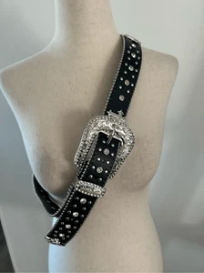 Bling diamonds shinny Women's Western Belt 43 inches long - Picture 1 of 3