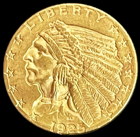 1925 D GOLD UNITED STATES $2.5 DOLLAR INDIAN HEAD QUARTER EAGLE COIN AU Cover