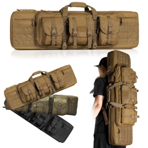 37-47" Tactical Double Rifle Bag Gun Range Padded Soft Case Backpack Carry Case - Picture 1 of 38