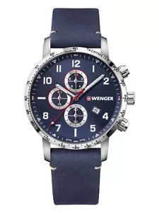 Wenger Swiss Army Men's 01.1543.109 Attitude Blue Dial Watch 44mm MSRP $330 - Picture 1 of 4