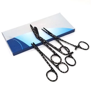 3 Pcs Black Laser Engraved Nurse Scissors Hemostat Forceps in Gift Box - Paws - Picture 1 of 3