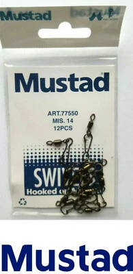 1000 - 2000 - 3000 PESCA MOSTAD RODANTE BROCHE DE PRESIÓN GIRATORIO AL POR MAYOR NUEVO EN CAJA TALLA 14 Foto 1 de 4